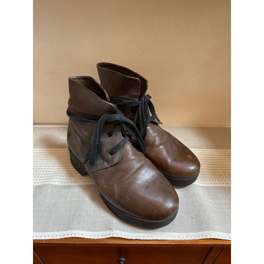 Patrizia Bonfanti Maeda Italian Lace up Ankle Boot in Brown Leather 39/ US 8-8.5
